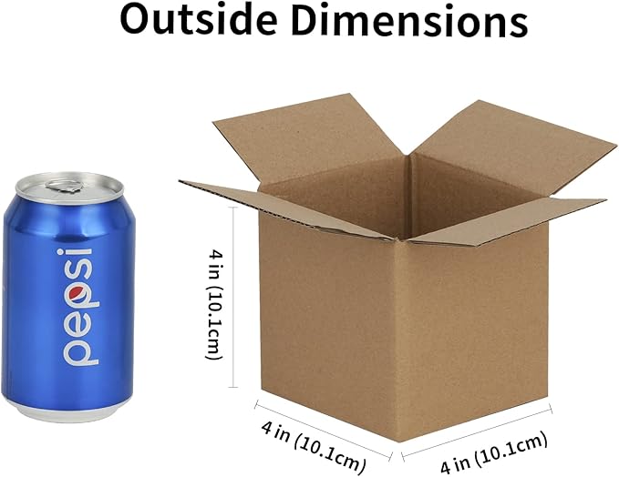 4x4x4 inches Shipping Boxes 50 Pack, Kraft Corrugated Small Cardboard Boxes - Image 2