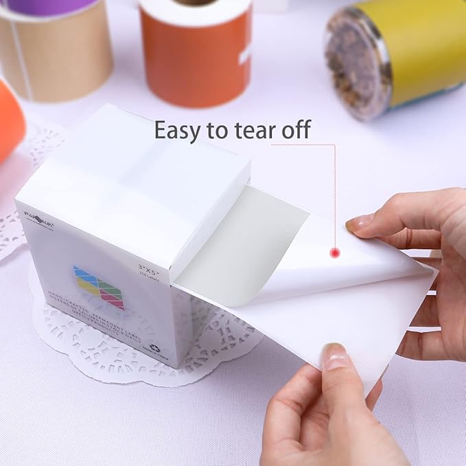 PARLAIM 3 X 5 Inch Rectangle Adhesive Color Coding Stickers, Square Grey - Image 4