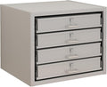 Steel Compartment Box Slide Rack, 4 Divider Scoop Boxes, Cold-Rolled Steel by Hymula