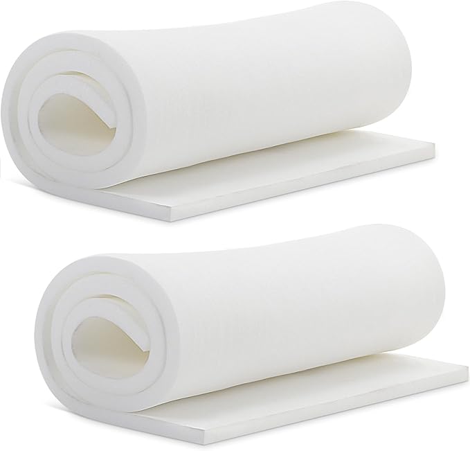 Frienda 2 Pcs Upholstery Foam 1/2" x 24" x 72" High Density Cushion White by Frienda