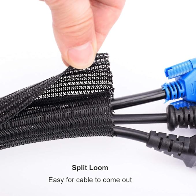 ZhiYo 20ft - 4/5 inch Cable Sleeve, Cord Wrap Wire Protector Tubing - Image 2