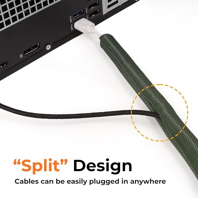 5/8 inch Split Braided Cable Management Sleeve - Image 6