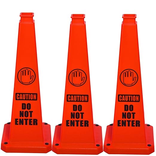 BESEA Caution Cone 3 Pack, Business Parking Lots, Indoor/Outdoor by BeSea