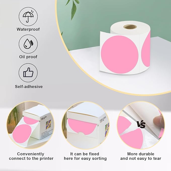 3 X 3 Inch Color Coding Dot Labels Circle Thermal Printable Waterproof 500 Pcs - Image 4
