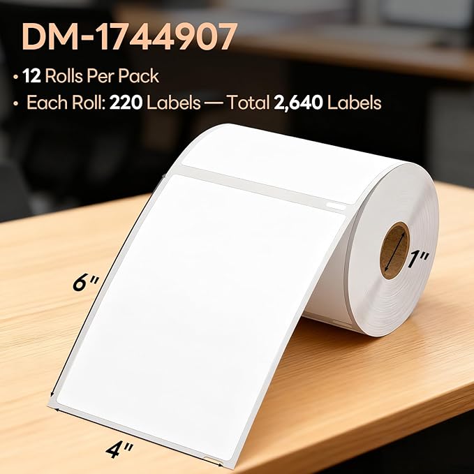 Compatible DYMO 1744907 4" x 6" Direct Thermal Shipping Labels, Strong Adhesive - Image 2