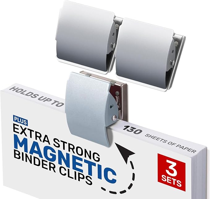 Extra Strong Magnetic Binder Clips – Set of 3 Heavy-Duty Stainless Steel Clips - Image 6