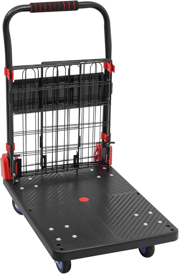 2 in 1 Platform Truck Cart, 330lbs Capacity Hand Moving Cart 28.35 x 18.9 in - Image 3