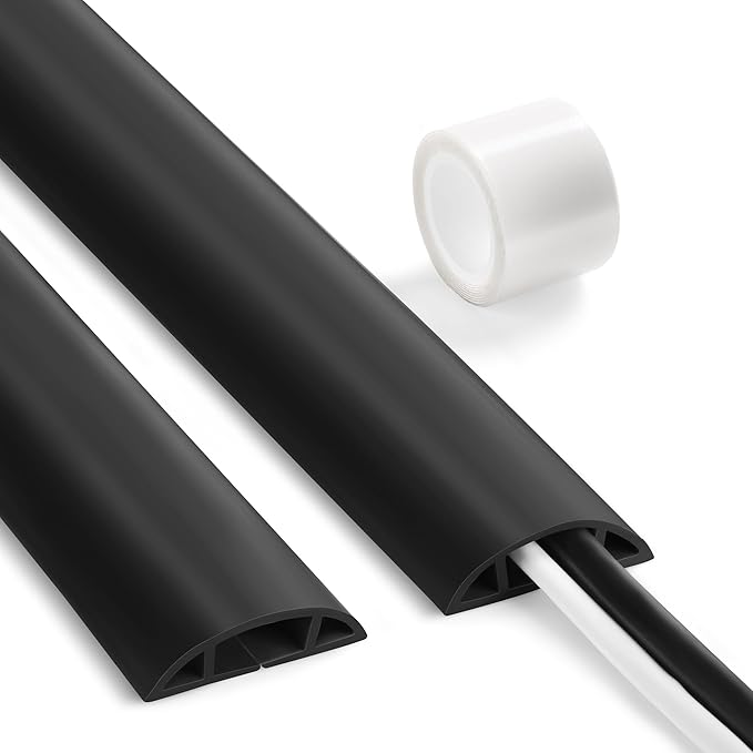 Floor Cable Cover 3ft Black, LZEOY Cord Covers by LZEOY