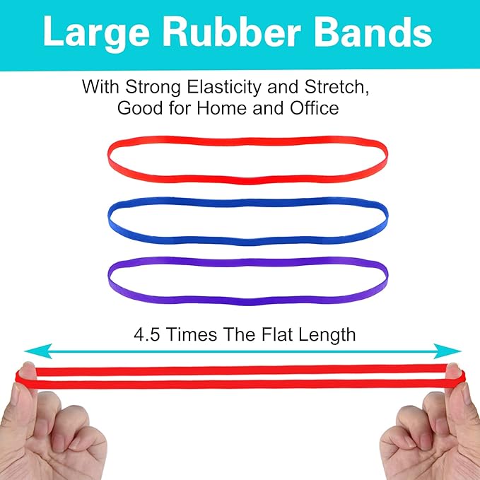 Large Heavy Duty Latex Rubber Bands 12 Inches Trash Can Bands Strong Elastic - Image 3