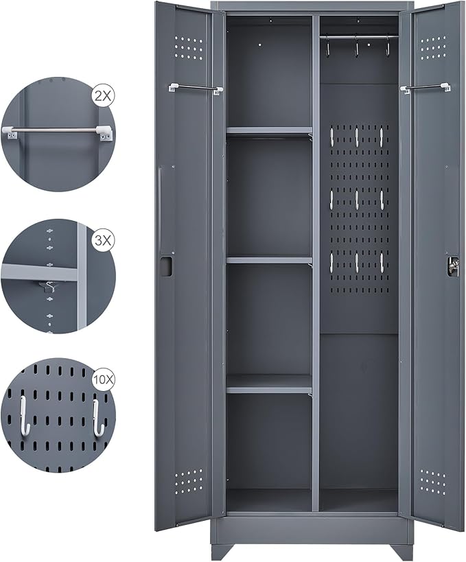 FLEXIMOUNTS 65'' Tall Metal Storage Cabinet - Image 5