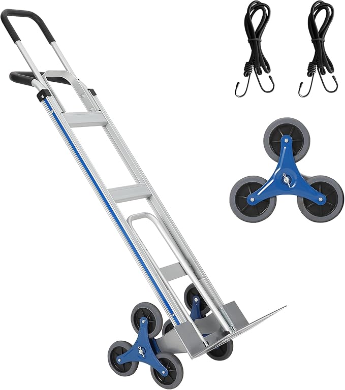 Heavy-Duty 2-in-1 Aluminum Stair Climbing Hand Truck – 600 lbs Capacity - Image 8