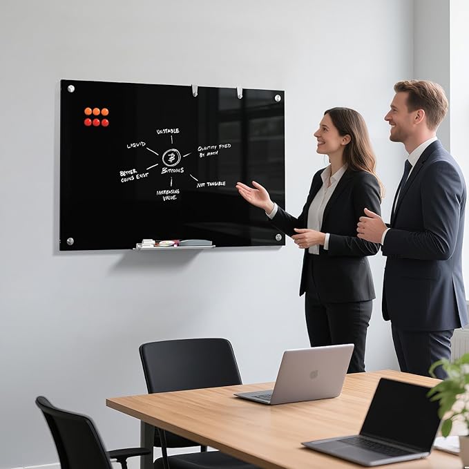 MaxGear Glass White Boards 36x24 Inches, Wall Mounted Magnetic Glass Dry Erase - Image 2