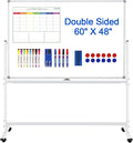 Large Rolling White Boards on Wheels 60 X 48 Magnetic Dry Erase Board by CALENBO