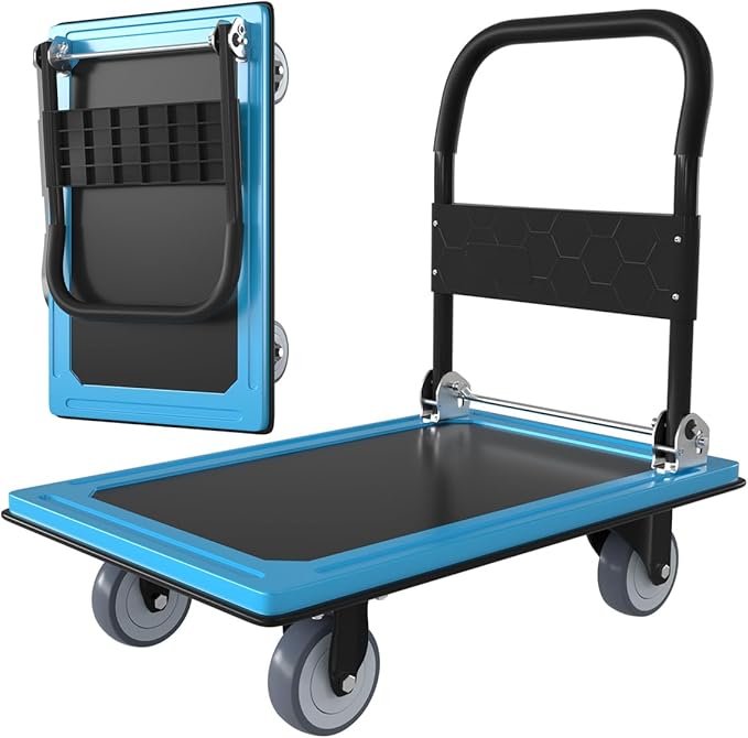 WUD Push Cart, Folding Mobile Platform Trolley, Thickened and Reinforced by WUD