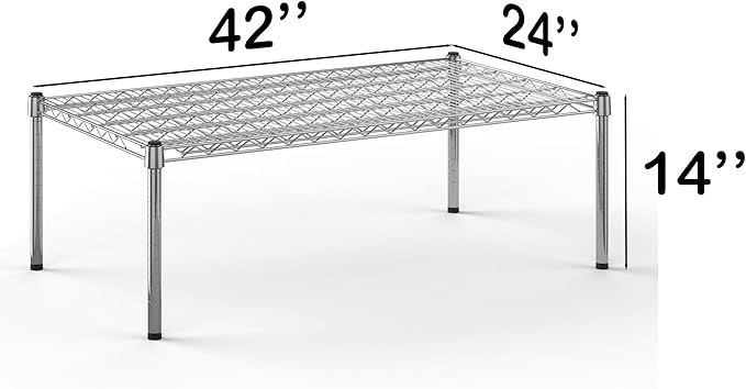 24''W x 42''L x 14''H Chrome Plated Wire Dunnage Rack | Off The Floor Storage - Image 3