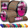 Paracord Rope 550 lb 4mm – Parachute Cord – Utility Camping Rope by TECEUM