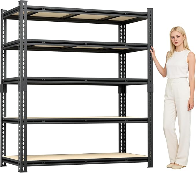 5 Tier Garage Shelving, Adjustable Heavy Duty Garage Shelves, Metal Storage by Unknown