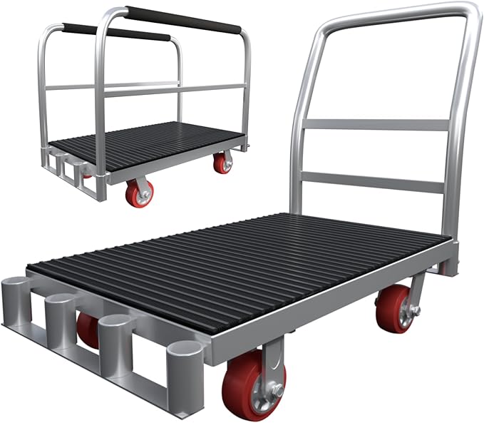 2IN1 Heavy Duty Panel Truck, 2500 lbs Capacity Drywall & Lumber Cart, Flatbed by Lomive