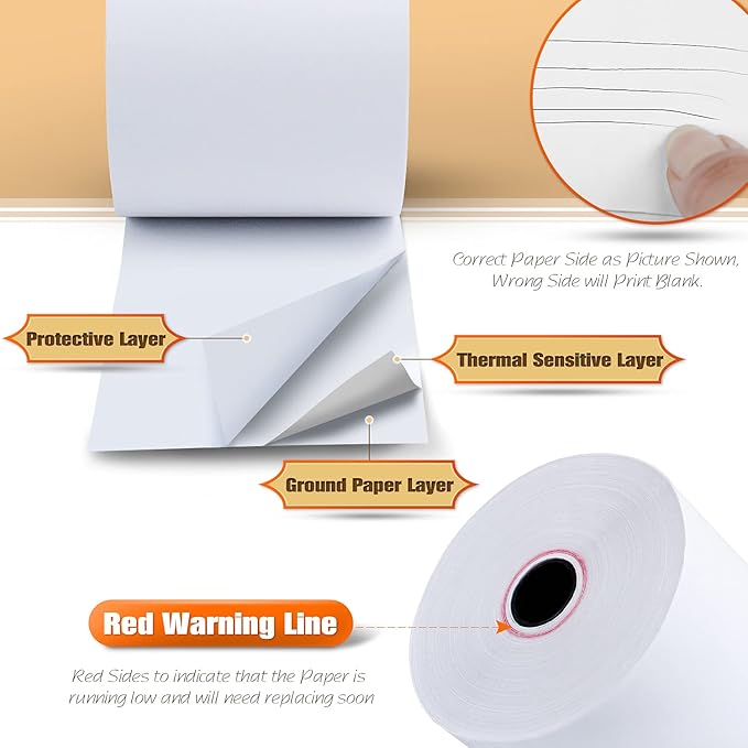 3 1/8" x 119' Thermal Paper, POS Receipt Paper - Image 4