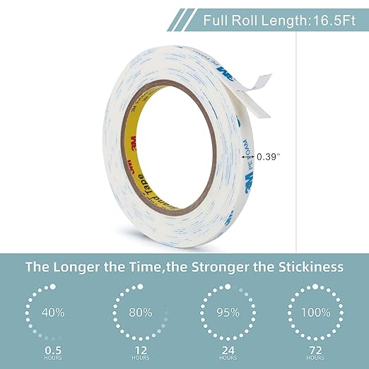 3M Double Sided Tape 0.39"×16.5Ft, No Damage Double Sided Wall Tape, Heavy Duty - Image 3