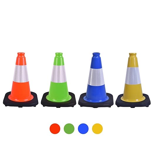 6 Pack 12 Inch Blue Reflective Traffic Cones, Reserved Parking, and School - Image 3