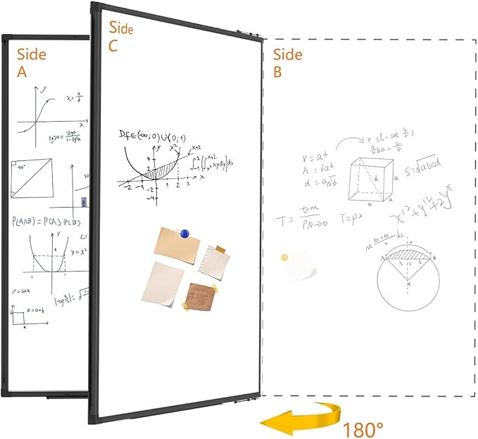 Magnetic Dry Erase White Board 48x36 Inch, 4x3 WhiteBoard Foldable Aluminum - Image 2