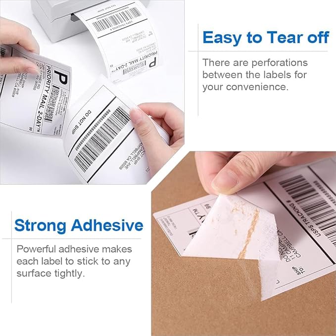 1000 Fanfold 4"x6" Direct Thermal Shipping Address Labels, Paper Label - Image 4