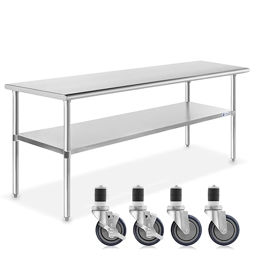 GRIDMANN NSF Stainless Steel Work & Prep Table 72 x 30 Inches by GRIDMANN