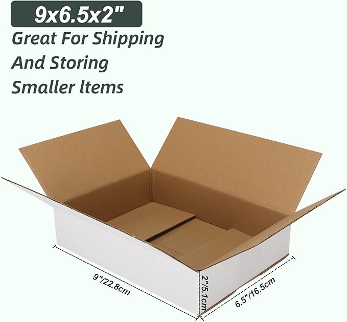 CRUGLA 9x6.5x2 White Shipping Boxes Set of 40 - Image 3