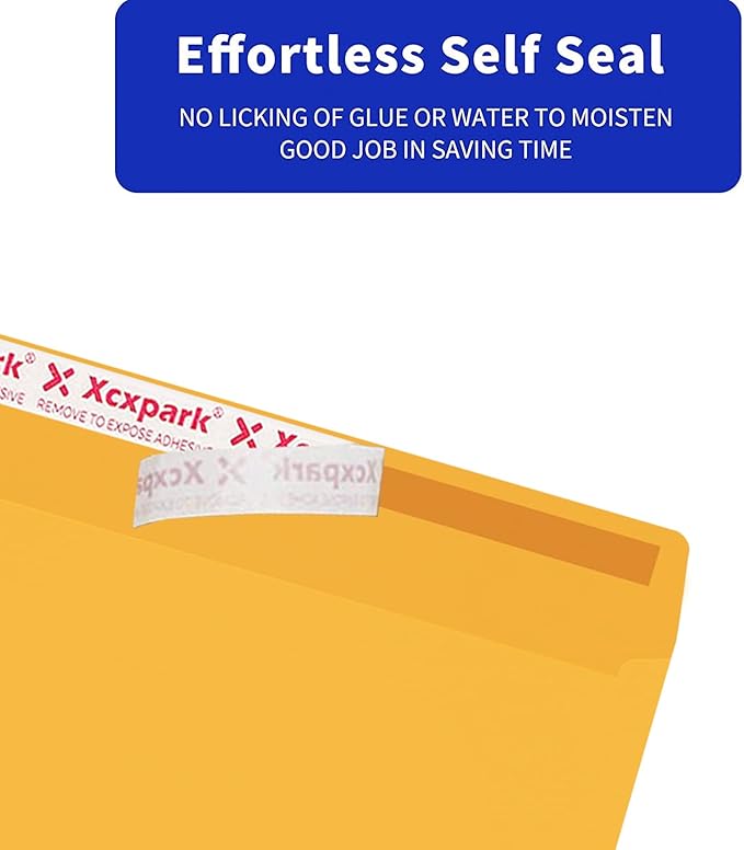 250 PCS #10 Golden Self Seal Kraft Security Envelopes - Image 3