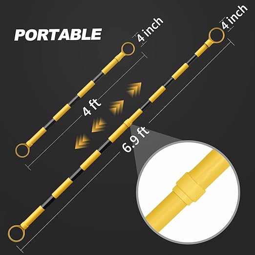 RoadHero 4 Pack 4 FT to 6.9 FT Retractable Cone Bar, Expandable Traffic Cone - Image 3