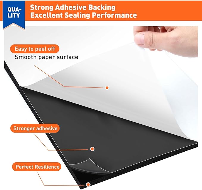 MAGZO Backed Adhesive Foam Padding 1/2" Thick x 12" W x 59" L, Closed Cell Foam - Image 3