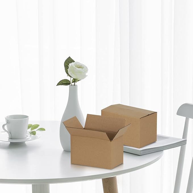 6x4x4 inches Shipping Boxes 50 Pack, Kraft Corrugated Small Cardboard Boxes - Image 7