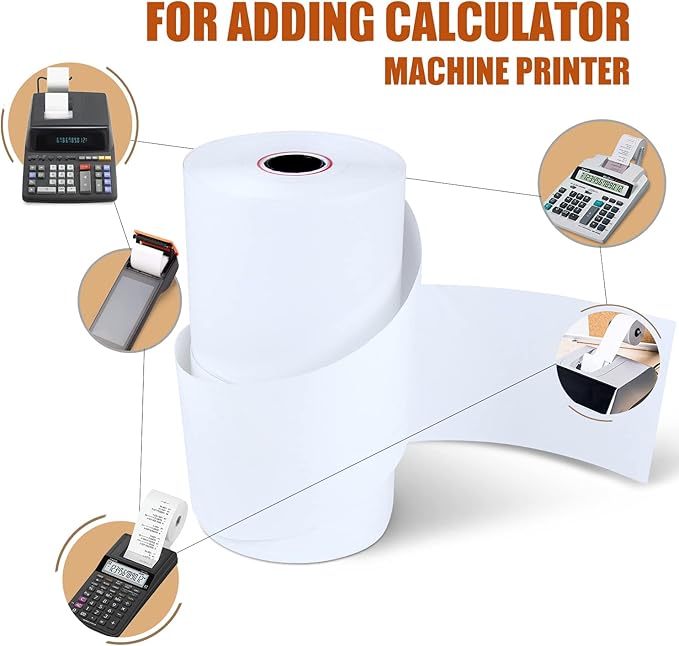 2 1/4" x 150' Thermal Paper, Adding Machine/Calculator Tape Receipt paper - Image 8