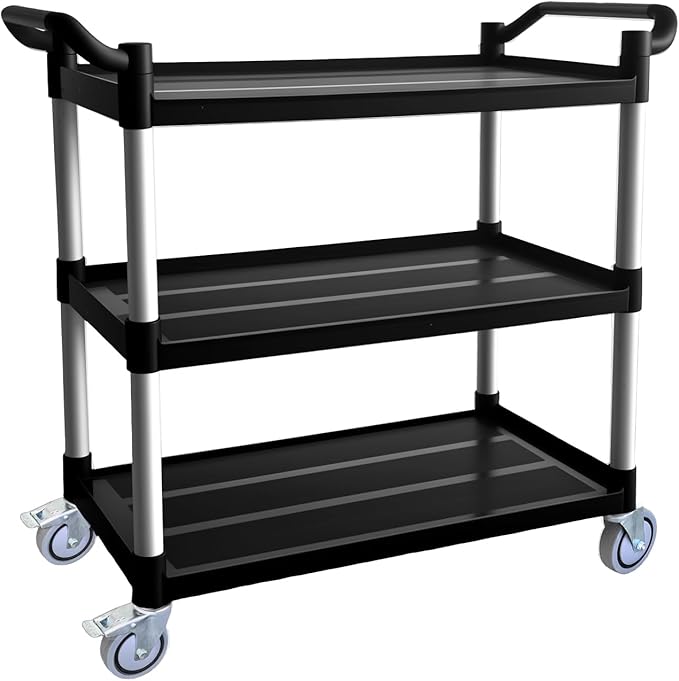 Utility Cart with Wheels, 3 Tier Rolling Cart with Tangle-Free Wheels, Heavy by Befeshine
