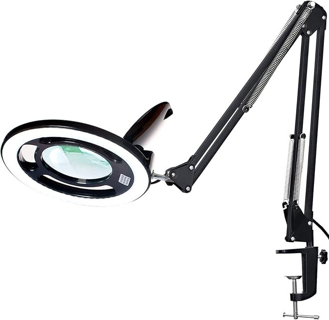 10X Magnifying Glass with Light, KIRKAS 2, 200 Lumens LED Magnifying Lamp with by KIRKAS