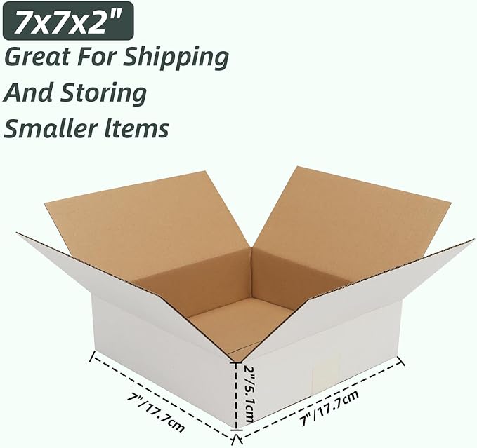 CRUGLA 7x7x2 White Shipping Boxes Set of 40 - Image 2