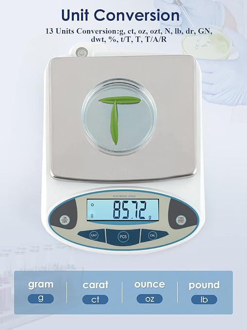 CGOLDENWALL Lab Scale 5000gX0.01 Gram High Precision Laboratory Balance - Image 3