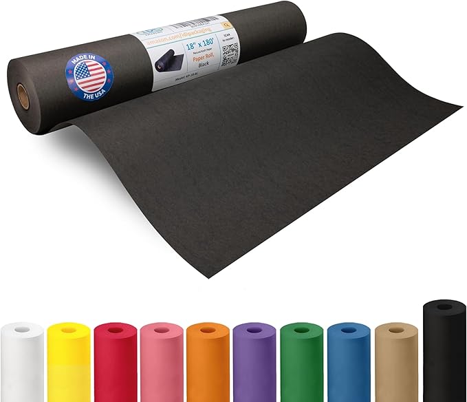 Black Kraft Paper Roll 18" x 2160" by IDLPackaging
