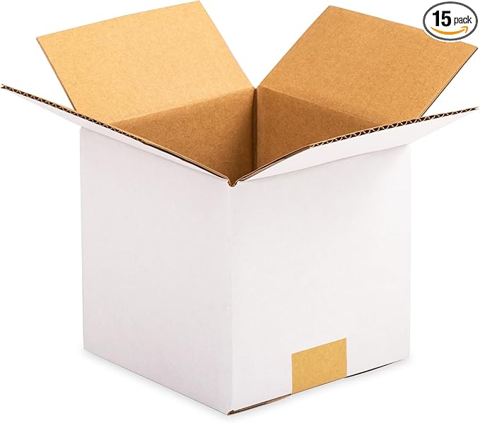 5x5x5 inch White Shipping Boxes, Corrugated Cardboard Small Boxes by Eco-FriendlyPacking