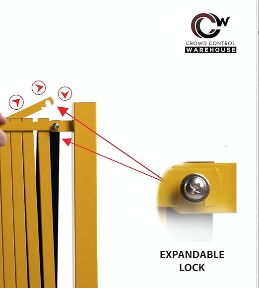 Trafford Industrial Expandable Metal Barricade, 16 Feet, Mobile Safety Barrier - Image 2