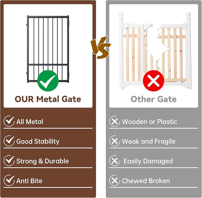 6 Panels Full Metal Freestanding Dog Gates - Image 4