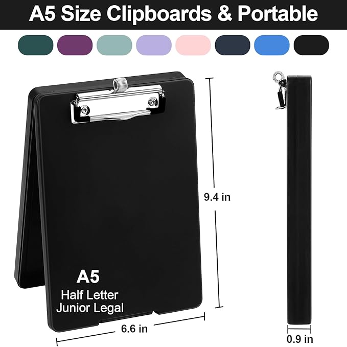 Small Clipboard with Storage, A5 Clipboards with Pen Holder, Half Letter Clip - Image 2
