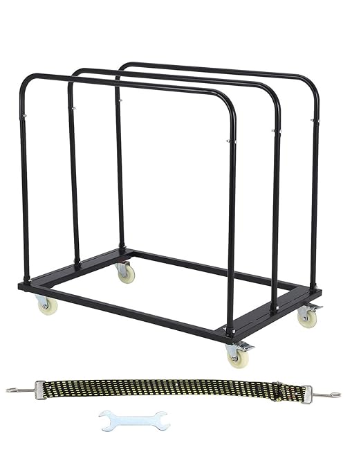 Steel Panel Truck, Drywall Cart w/ 5” PU Swivel Wheels, Heavy-Duty Panel Dolly by Unknown