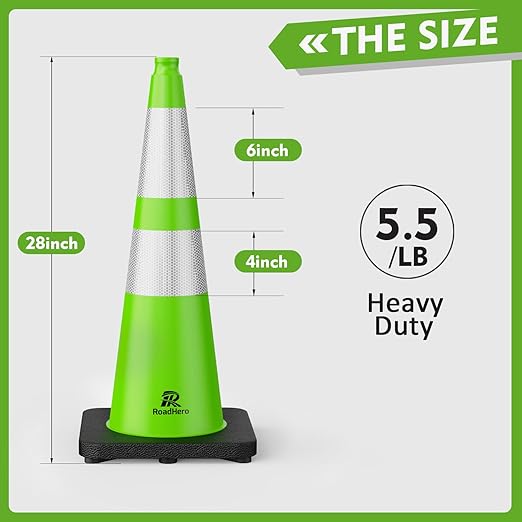 RoadHero 8 Pack Traffic Safety Cones 28 Inch - Image 2