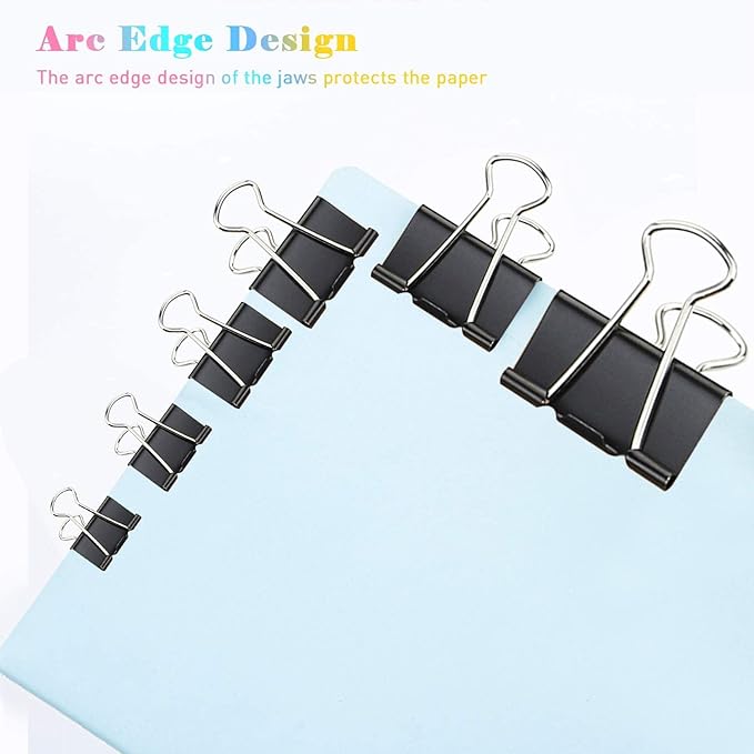 Black Binder Clips, 72 Pack, Non-Standard 41mm, 1.6 Inch, Large Clips, Capacity - Image 5