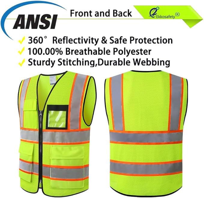 Reflective Mesh Safety Vest for Men Women - Image 3