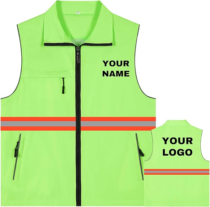 YOWESHOP Lightweight Zip-Up Safety Vest by YOWESHOP