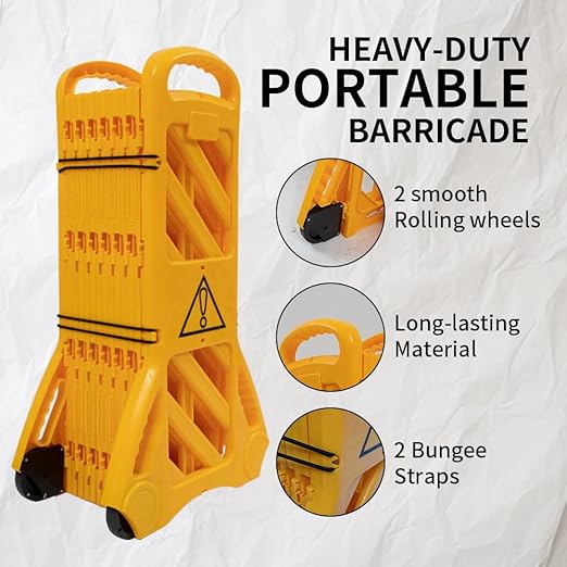 Yeeoy 13 Foot Safety Barrier, Expandable Mobile Barricade System, Commercial - Image 2