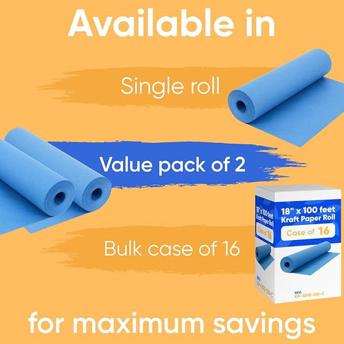 18" x 1200" Dark Blue Kraft Paper Roll, 45 lbs Thickness, Made in USA Colored - Image 2